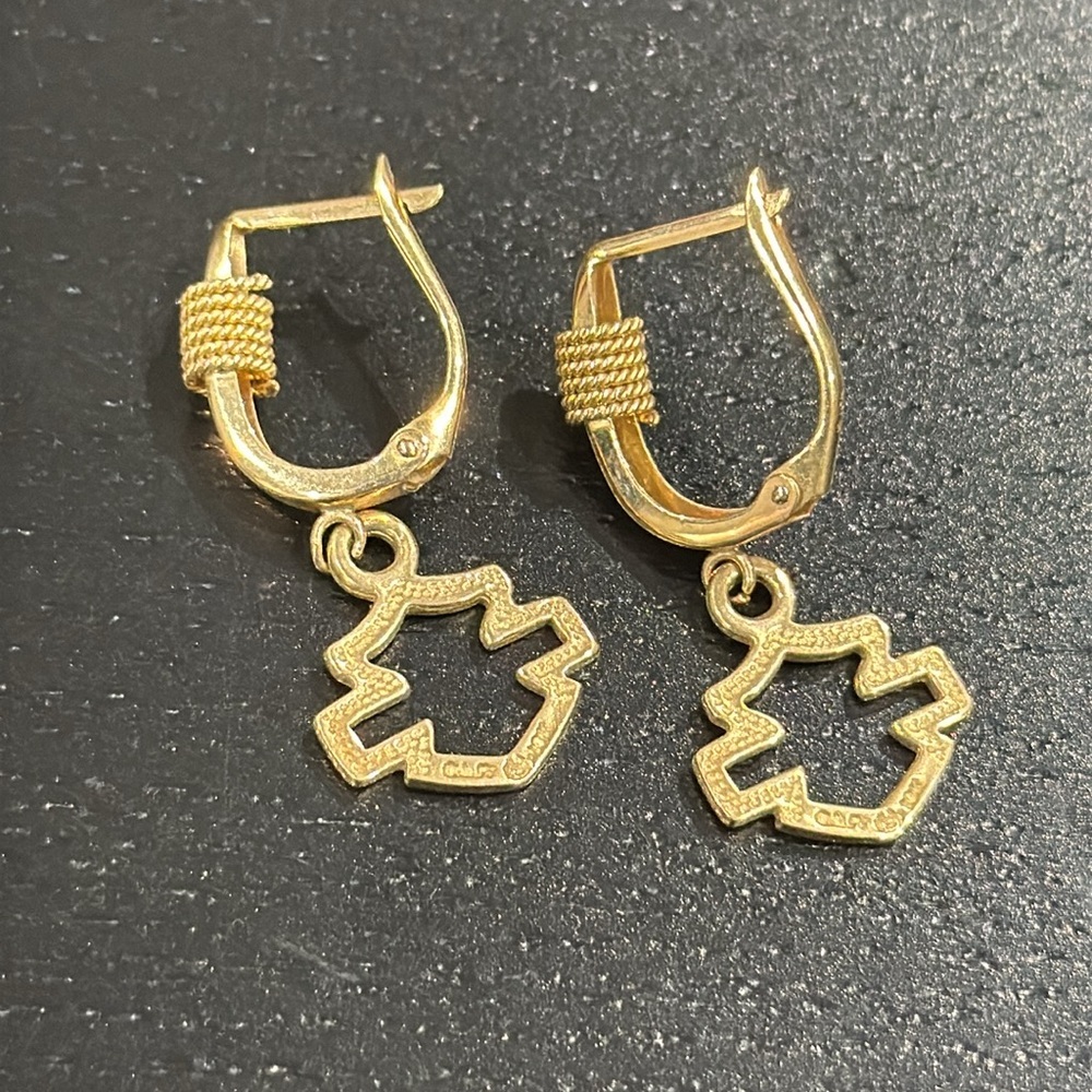Harley-Davidson 10K Gold Vintage Stamper Earrings - Picture 7 of 8